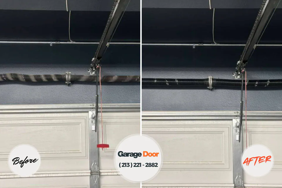 Before and after: garage door repair Morrice, MI